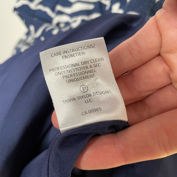 Tanya Taylor | Antonia Button Front Midi Dress Navy White 6 - Picture 3 of 8